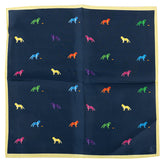 Blue Cavalier Spaniel Dog Print Silk Pocket Square